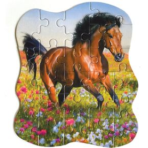 Playhouse Handsome Horse 24-Piece Die-Cut Shaped Mini Puzzle for Kids