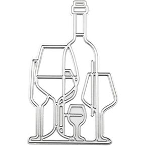 Wine Cup Bottle Cutting Dies Stencil Scrapbooking DIY Album Stamp Paper Card Cutting Dies for Card Making, Scrapbooking Die-Cuts, Die-Cutting and Embossing