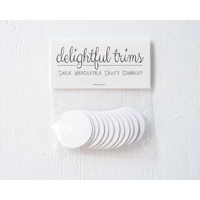 White Chipboard Circles - 1 1/2 Inch Diameter Die Cut Cardboard Rounds, 12 Pcs.