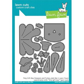 Lawn Cuts Custom Craft Die-Tiny Gift Box Peacock & Turkey Add-On