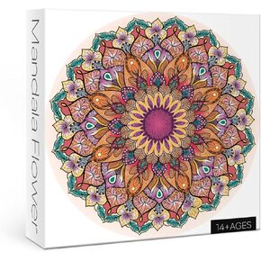Round Mandala Puzzles for Adults 1000 Pieces, Flower Colorful Jigsaw Puzzles, Color Challenge Jigsaw Puzzles for Home Decor