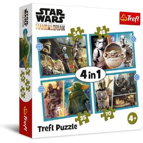 Trefl 34397 - Star Wars Mandalorian - Set of 4 Jigsaw Puzzles for Kids