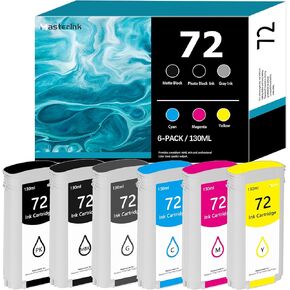 72 Ink Cartridges Latest Upgrade Replacement for HP 72 Ink Cartridges Work with for DesignJet T770 T790 T795 T610 T620 T1100 T1120 T1200 T1300 T2300 (130-ml, 6-Pack)