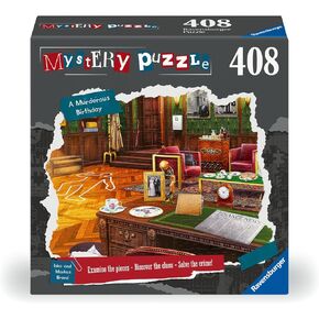 Ravensburger Mystery Puzzle: A Murderous Birthday 408 Piece Jigsaw Puzzle for Adults - 12001187 - Handcrafted Tooling, Made in Germany, Every Piece Fits Together Perfectly