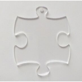 10PCS of Blank Puzzle Clear Acrylic Key Chain Wedding Tags Save Date,Clear Acrylic Laser Cut Shape (2.5")