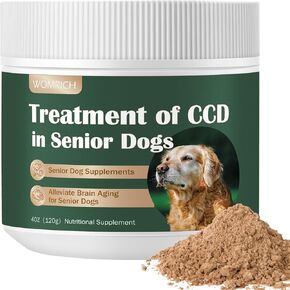 Senior Dog Supplements for Brain Health Mushroom Powder | for Canine Cognitive Dysfunction (CCD) | Cognitive Supplement for Dogs | Dog Dementia Supplement for Addresses Getting Lost, Social Withdrawal