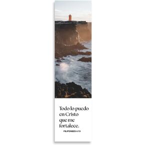 Spanish Christian Verses Bookmarks, Variety Pack Bookmarks, Christian Bookmark, Page Marker Divider, Christian Gifts for All Occasions Divisor de lectura (Single (FILIPENSES 4:13)