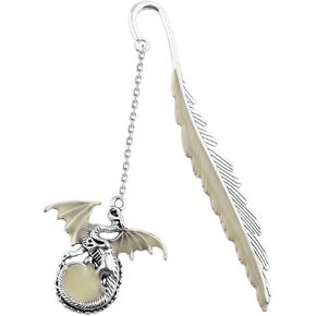 Gzrlyf Dragon Bookmark Glow in The Dark Bookmark Luminous Book Markers Metal Book Lover Gifts (Paw Print Bronze Bookmark)