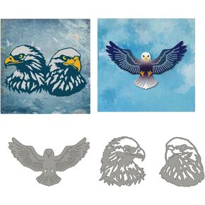 WADORN Eagle Metal Carbon Steel Cutting Dies, Animal Theme Cutting Dies Stencil for DIY Crafts Eagle Background Metal Embossing Stencils Template for Card Making Scrapbooking Paper Craft Album Decor