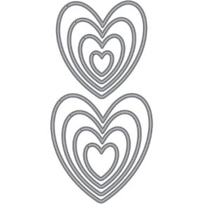 Hearts, Essentials by Ellen Designer Cutting Dies, Layering Stackable Nesting Panels Matting Shape Dies. DIY die cuts for Card Making and Scrapbooking