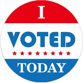 ملصقات I Voted مقاس 2 بوصة - ملصقات Voted Today ذاتية اللصق دائمة - ملصقات دائرية باللون الأحمر والأبيض والأزرق (500 ملصق على لفة) (أزرق)