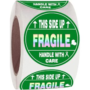This Side Up Fragile Handle with Care Stickers,Fragile Stickers for Shipping and Packing,Shipping Labels,2 x 2 Inch 500 Total Labels.