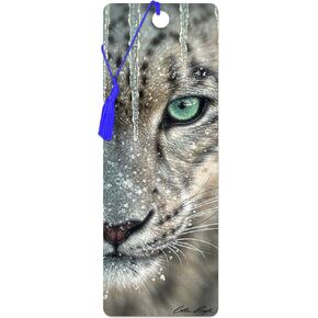Bookmark - Blue Ice from Deluxebase. A Snow Leopard Book Marker with lenticular 3D Artwork Licensed from Renowned Artist Colin Bogle