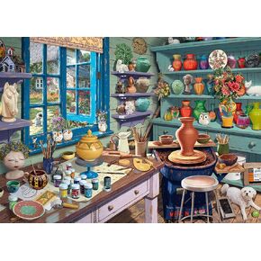 Ravensburger Pottery Studio Sanctuary 1000Piece Jigsaw Puzzle | Companion to Cozy Retreat by Steve Read | Canadian Collection | Eco-Friendly Materials