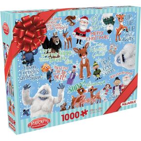 AQUARIUS Rudolph The Red Nosed Reindeer Wrapping Paper 1000pc Puzzle (1000 Piece Jigsaw Puzzle) - Glare Free - Precision Fit - Officially Licensed Rudolph Merchandise & Collectibles -22x28 Inches