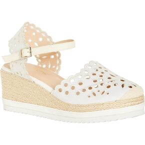 City Chic Women's Apparel Women's CITYCHIC Wide FIT Wedge Tammy Sandal, White, 13