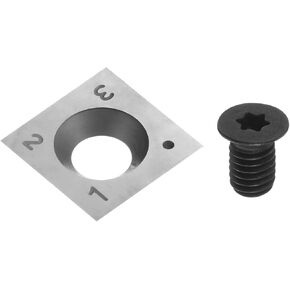 HARFINGTON 12mm Square Tungsten Carbide Replacement Cutter Insert 12x12x2mm-30° Cutter Knives with a Screw for Woodworking Spiral Helical Planer Head and DIY Wood Lathe Turning Tools