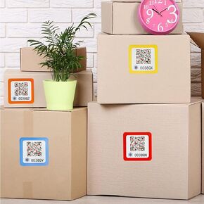 Storage & Organization Labels with 48 QR Code Stickers, Advanced Inventory Management, Ideal for Moving & Home Organization