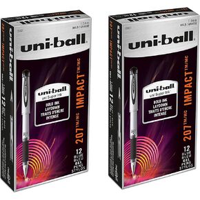 uni-ball 207 Impact Gel Pens, Bold Point (1.0mm), Blue, 24 Count
