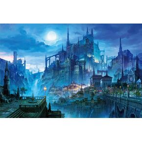 InGooooD- Tranquil Series- Castle in The Night- Basswood Jigsaw Puzzles 1000 Pieces for Adult