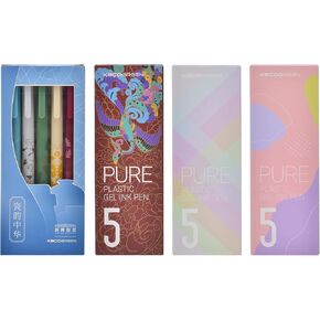 Kaco Lanxivi Retractable Gel Pens, 20 Assorted Colors for Adult Coloring Books Art Markers Writing Sketching Highlighter Pens