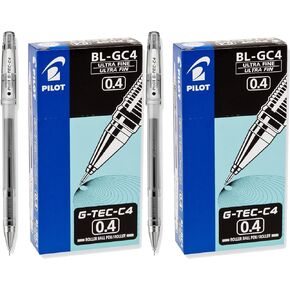 Pilot G-Tec-C Ultra Fine Black 0.4mm Rollerball Pen 2 Dozen