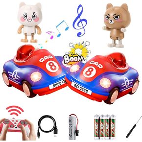 Remote Control Cars, 2 Pack Toddler Toys with LED Lights and Music, RC Car for 3 4 5 6 7 8 Year Olds Boy Kids Outdoor Toys Gift