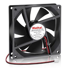 Wathai 12V 92mm 92x25mm DC Brushless Cooling Fan 3Pin High Perfomance for Computer case, Wine Fridge, Inverter DIY Ventilation Exhaust Projects 2 Pack