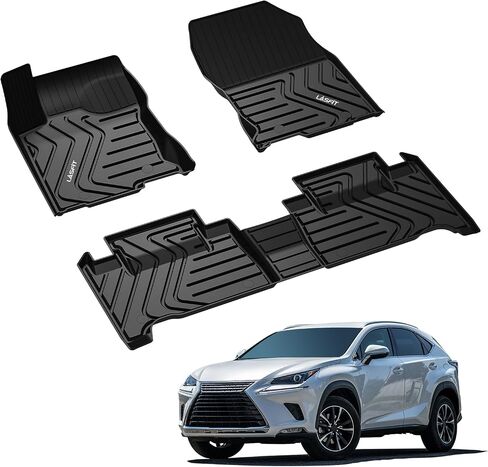 سجادات أرضية LASFIT لسيارة Lexus RX 2016-2022 (RX350/ RX450h) / 2018-2022 RXL (RX350L/ RX450hL)، بطانات أرضية مناسبة لجميع الأحوال الجوية، سجادات سيارة TPE تناسب جميع الأحوال الجوية، سجادات أمامية وخلفية، أسود in Saudi Arabia