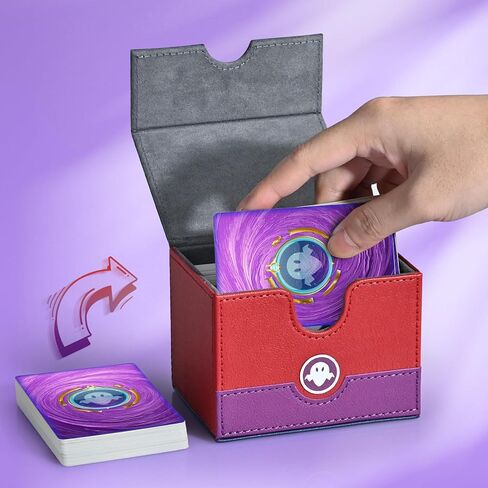 صندوق سطح البطاقات لـ PTCG MTG يناسب أكثر من 120 بطاقة ذات أكمام، صندوق تخزين بطاقات Magic Commander لبطاقات ألعاب TCG CCG (بني وأزرق) in Saudi Arabia