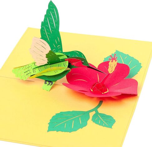 PopLife Hummingbird and Hibiscus 3D Pop Up Mother’s Day Card - Anniversary, Birthday, Valentine's Day - for Mom, for Her, for Sister, Daughter, Grandma, Wife - Thank You, Get Well in Kuwait