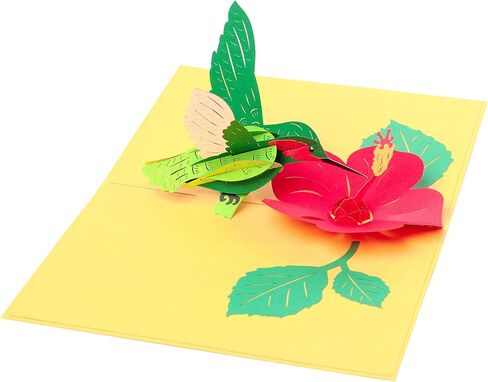 PopLife Hummingbird and Hibiscus 3D Pop Up Mother’s Day Card - Anniversary, Birthday, Valentine's Day - for Mom, for Her, for Sister, Daughter, Grandma, Wife - Thank You, Get Well in Kuwait