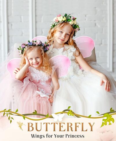 Jeowoqao Girls Wings Fairy Wings, Kids Butterfly Wings Little Girls Wings Costume for Birthday Party Halloween Dress up in Kuwait