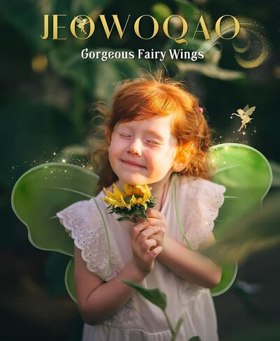 Jeowoqao Girls Wings Fairy Wings, Kids Butterfly Wings Little Girls Wings Costume for Birthday Party Halloween Dress up in Kuwait
