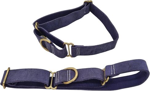 BlazingPaws® Vibrington Martingale Leather Dog Collar, Slip-On, Adjustable, for Medium Dogs, 3/4 Inch Wide in Colorful Thick Distressed Leather Shades (Tan, M: Neck Size 12-14 Inches) in Kuwait