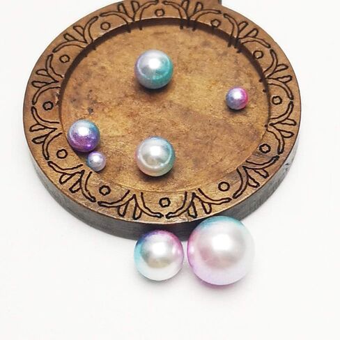 Chenkou Craft 1550PCS 1 Box Plastic Round Imitation Pearls Bead No Hole Loose Beads Gem (Dark Mix, Mix) in Kuwait