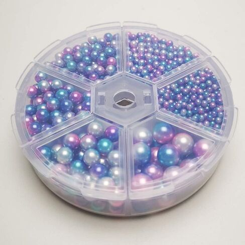 Chenkou Craft 1550PCS 1 Box Plastic Round Imitation Pearls Bead No Hole Loose Beads Gem (Dark Mix, Mix) in Kuwait