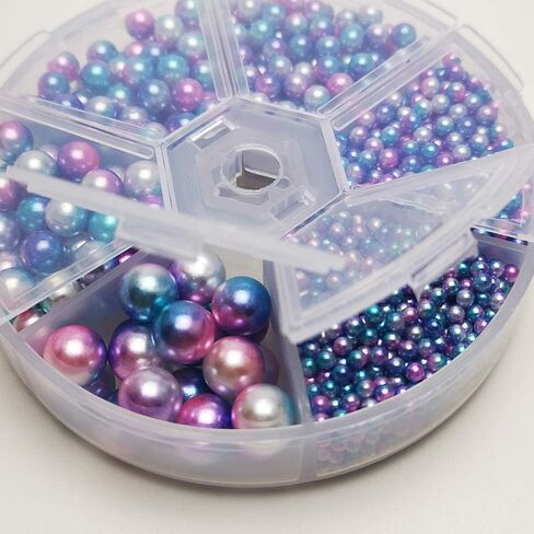 Chenkou Craft 1550PCS 1 Box Plastic Round Imitation Pearls Bead No Hole Loose Beads Gem (Dark Mix, Mix) in Kuwait