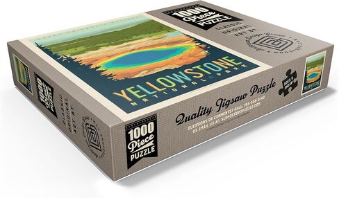 MyPuzzle Yellowstone National Park: Grand Prismatic Springs, Vintage Poster - Premium 1000 Piece Jigsaw Puzzle for Adults in Saudi Arabia