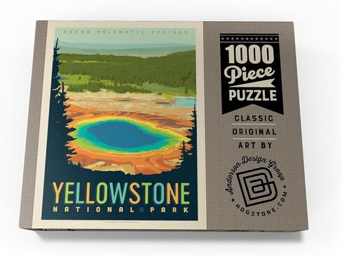 MyPuzzle Yellowstone National Park: Grand Prismatic Springs, Vintage Poster - Premium 1000 Piece Jigsaw Puzzle for Adults in Saudi Arabia