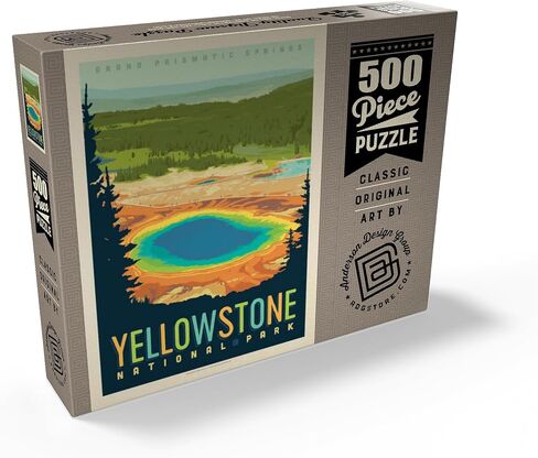 MyPuzzle Yellowstone National Park: Grand Prismatic Springs, Vintage Poster - Premium 1000 Piece Jigsaw Puzzle for Adults in Saudi Arabia