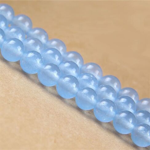 Light Blue Natural Stone 6MM Beads Round Loose Chalcedony Beads for Jewelry Making DIY Handmade Approxi 62/pcs in Saudi Arabia