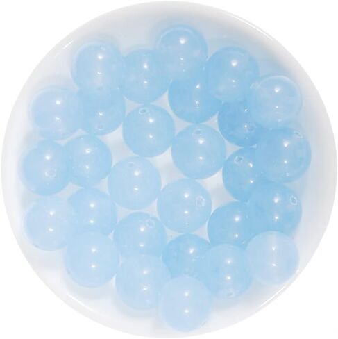 Light Blue Natural Stone 6MM Beads Round Loose Chalcedony Beads for Jewelry Making DIY Handmade Approxi 62/pcs in Saudi Arabia