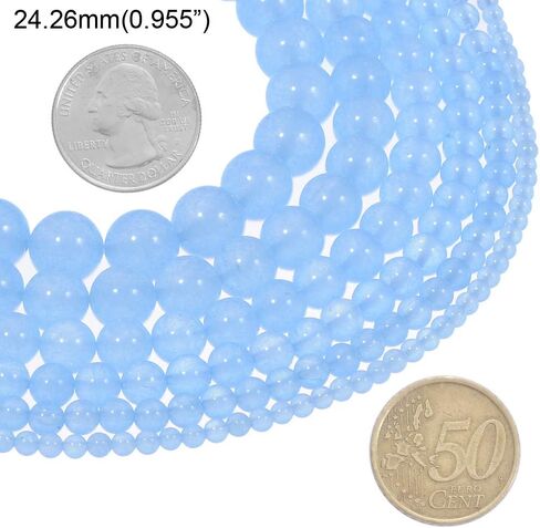 Light Blue Natural Stone 6MM Beads Round Loose Chalcedony Beads for Jewelry Making DIY Handmade Approxi 62/pcs in Saudi Arabia