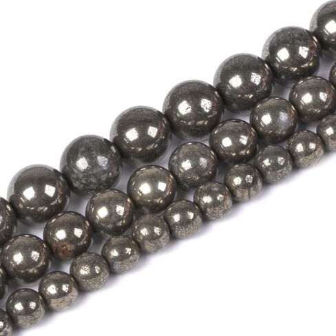 Pyrite 8mm Gemstone Round Loose Strand Beads for DIY Necklace Bracelet Jewelry Making 15 Inch in Saudi Arabia