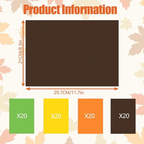 80 قطعة من الورق السميك لموضوع الخريف، أخضر بني برتقالي أصفر من الورق المقوى لخريف الخريف، حصاد الخريف، بطاقة الشكر، صنع الفنون، الحرف اليدوية، دعوات التهنئة، بطاقات الهدايا in Kuwait