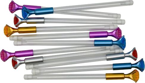 Maydahui 12PCS Diamond Rollerball Pens Crystal Bling Pen Black Gel Ink Transparent Penholder Design for Girl Women Students Valentine's Day in Saudi Arabia