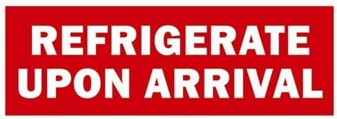 2400 Labels - 1.5 x 4 inch - Refrigerate Upon Arrival Stickers/Refrigerate Upon Arrival Labels for Persishable Items/Fruits/Freight Forwarding in Saudi Arabia