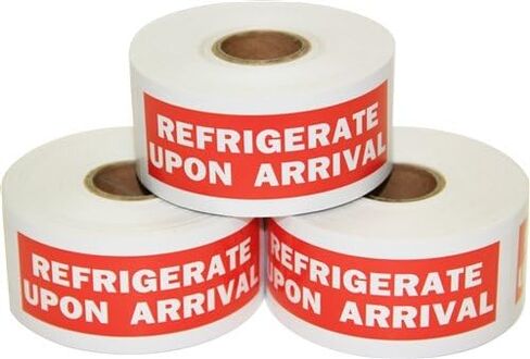 2400 Labels - 1.5 x 4 inch - Refrigerate Upon Arrival Stickers/Refrigerate Upon Arrival Labels for Persishable Items/Fruits/Freight Forwarding in Saudi Arabia