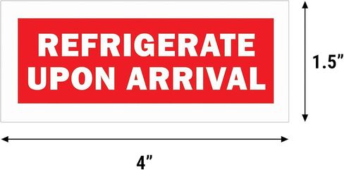 2400 Labels - 1.5 x 4 inch - Refrigerate Upon Arrival Stickers/Refrigerate Upon Arrival Labels for Persishable Items/Fruits/Freight Forwarding in Saudi Arabia